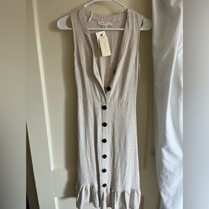 NWT linen-like cream dress